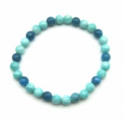 Kugel-Armband Mix Amazonit Apatit stabilsiert 6 mm