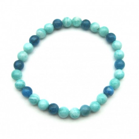Kugel-Armband Mix Amazonit Apatit stabilsiert 6 mm