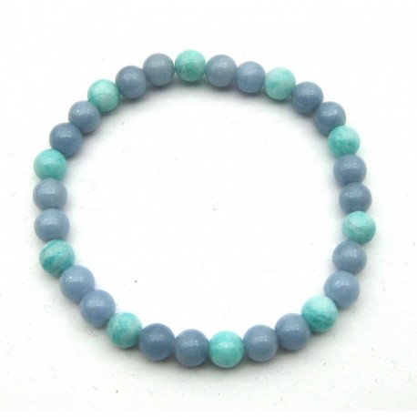 Kugel-Armband Mix Amazonit-Angelith