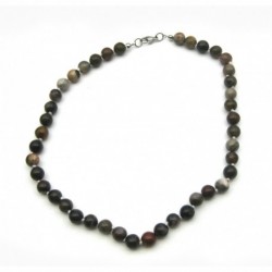 Kugel-Kette versteinertes Holz 8 mm 39 cm lang