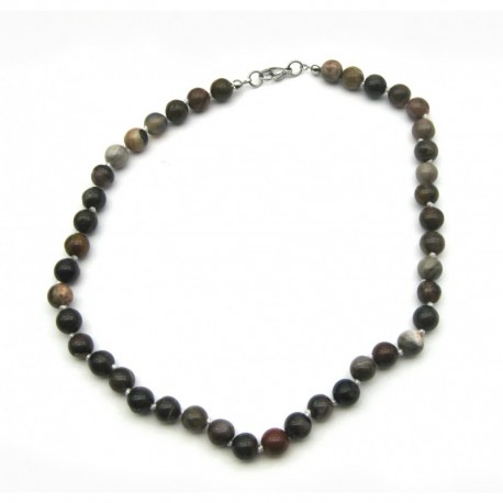 Kugel-Kette versteinertes Holz 8 mm 39 cm lang