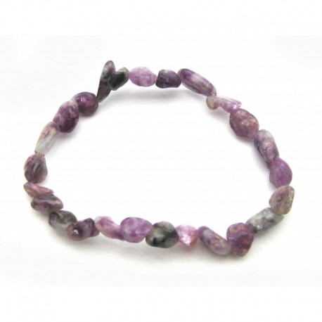 Nugget-Armband kleine Steine Lepidolith 6 - 8 mm