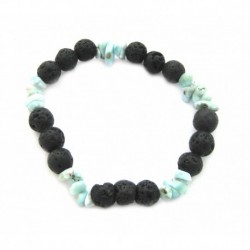 Armband Mix Splitter Larimar Kugel 8 mm Lava