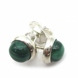 Ohrstecker Malachit Kugel 6 mm aus Messing