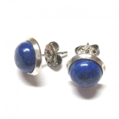 Ohrstecker Cabochon Lapislazuli 8 mm Messing nickelfrei