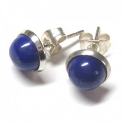 Ohrstecker Cabochon Lapislazuli 6 mm Messing nickelfrei