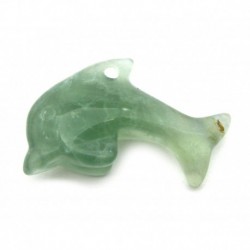 Delfin für Lederband Fluorit grün 2,5x5 cm