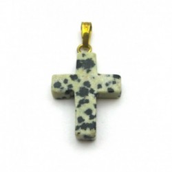 Kreuz mit Öse Dalmatinerstein 1,5x2 cm