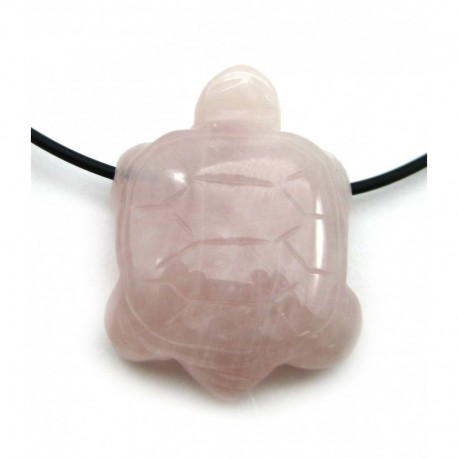 Schildkröte Rosenquarz Anhänger gebohrt