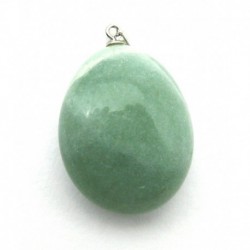 Trommelstein-Anhänger Grünquarz 2 - 3 cm 925er Silber