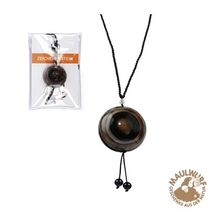 Amulett Achat gefärbt Shivas Auge glatt 2,5 cm
