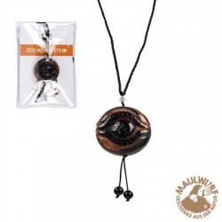 Amulett Shivas Auge graviert, mit Beileger in Pouch