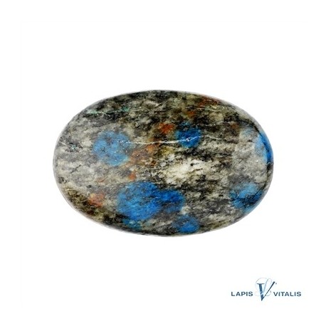 Linsenstein K2-Stein Azurit in Gneis 3 x 4.5 cm