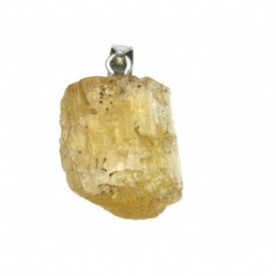 Rohstein-Anhänger Goldtopas 1-1,5 cm mit 925er Silber-Öse