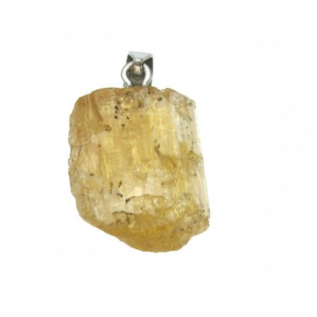 Rohstein-Anhänger Goldtopas 1-1,5 cm mit 925er Silber-Öse