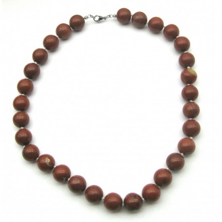 Kugel-Kette Jaspis rot 14 mm 50 cm lang