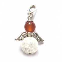 Charm Engel Sternzeichen Carneol (erhitzt) Bergkristall (termisch behandelt) Skorpion mit Karabiner