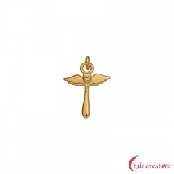 Anhänger Herzengel-Kreuz 925er Silber vergoldet poliert