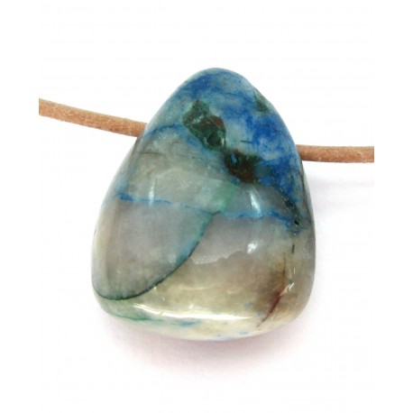 Trommelstein gebohrt Shattuckit-Quarz (stabilisiert)