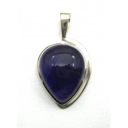 Anhänger Amethyst Schlaufe-Tropfen, ca. 40 x 20 mm, 925er Silber