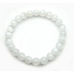Kugel-Armband Selenit (Fasergips) 8 mm
