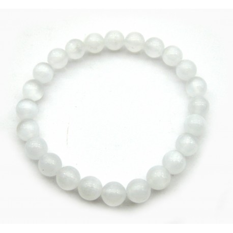 Kugel-Armband Selenit (Fasergips) 8 mm