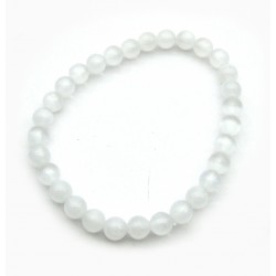 Kugel-Armband Selenit (Fasergips) 6 mm