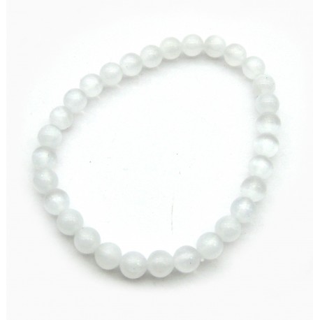 Kugel-Armband Selenit (Fasergips) 6 mm