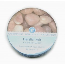 Wassersteine Rosenquarz in Metall-Geschenkdose