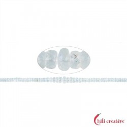 Strang Button facettiert Labradorit weiß 1 - 5 x 3 - 9mm 46 cm lang