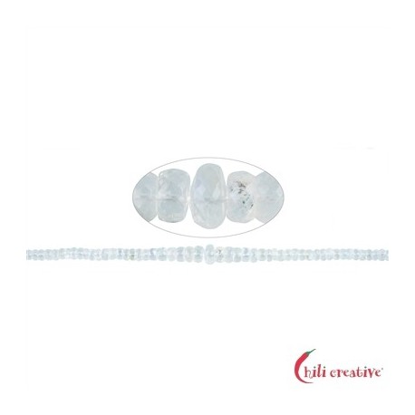 Strang Button facettiert Labradorit weiß 1 - 5 x 3 - 9mm 46 cm lang