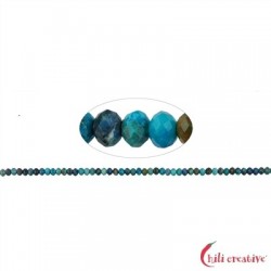 Strang Button facettiert Chrysocoll (stabilisiert) 2 x 3 mm