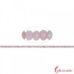 Strang Button facettiert Opal pink rosa 2 x 4 mm