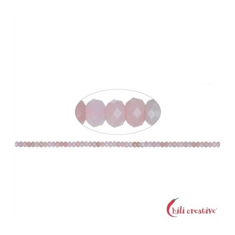 Strang Button facettiert Opal pink rosa 2 x 4 mm