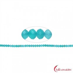 Strang Button facettiert Amazonit (Xing-Jiang) 3 x 5 mm