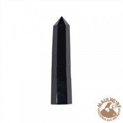 Kristallspitze poliert Obsidian schwarz 11 cm