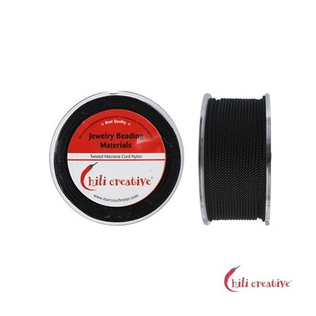 Nylonband geflochten auf Spule, schwarz (1,5 mm / 15m)
