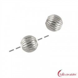 Kugel gerillt 5 mm 925er Silber VE 24 Stück