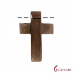 Kreuz gewölbt gebohrt Rauchquarz 4,5 cm