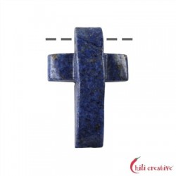 Kreuz gewölbt gebohrt Dumortierit 4,5 cm