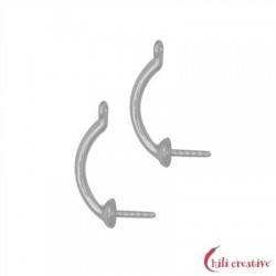 Komponente für Ohrstecker Schwebende Perle 925er Silber rhodiniert VE 6 Stück