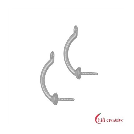 Komponente für Ohrstecker Schwebende Perle 925er Silber rhodiniert VE 6 Stück