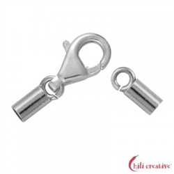Karabiner für 1,2 mm-Bänder 925er Silber rhodiniert VE 3 Stück
