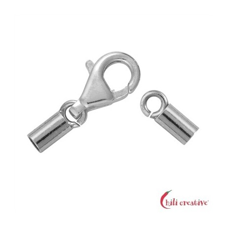 Karabiner für 1,2 mm-Bänder 925er Silber rhodiniert VE 3 Stück