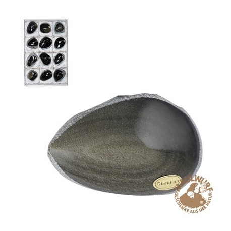 Anschliffe Obsidian (Goldglanz) 6 - 9 cm VE 12 Stück