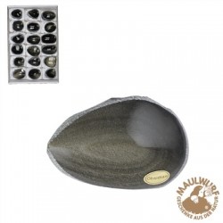 Anschliffe Obsidian (Goldglanz) 5,5 - 8 cm VE 18 Stück
