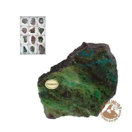 Anschliffe Chrysocoll-Cuprit (stabilisiert) 6 - 9 cm VE 12 Stück