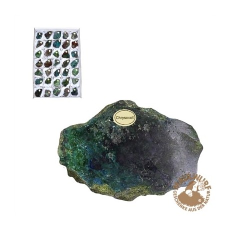 Anschliffe Chrysocoll-Cuprit (stabilisiert) 3 - 5 cm VE 35 Stück
