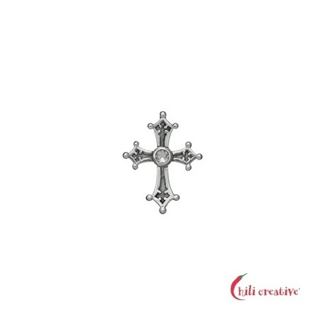 Anhänger Tempelritter-Kreuz mit Topas 2,6 cm 925er Silber