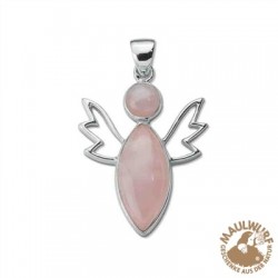 Anhänger Licht-Engel Rosenquarz (Liebe) 4,7 cm 925er Silber